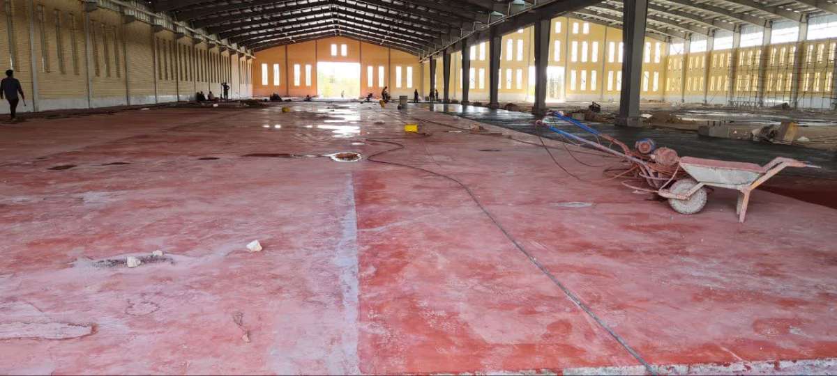 عملیات بتن ریزی کف.کارخانه کاشی مهسرام