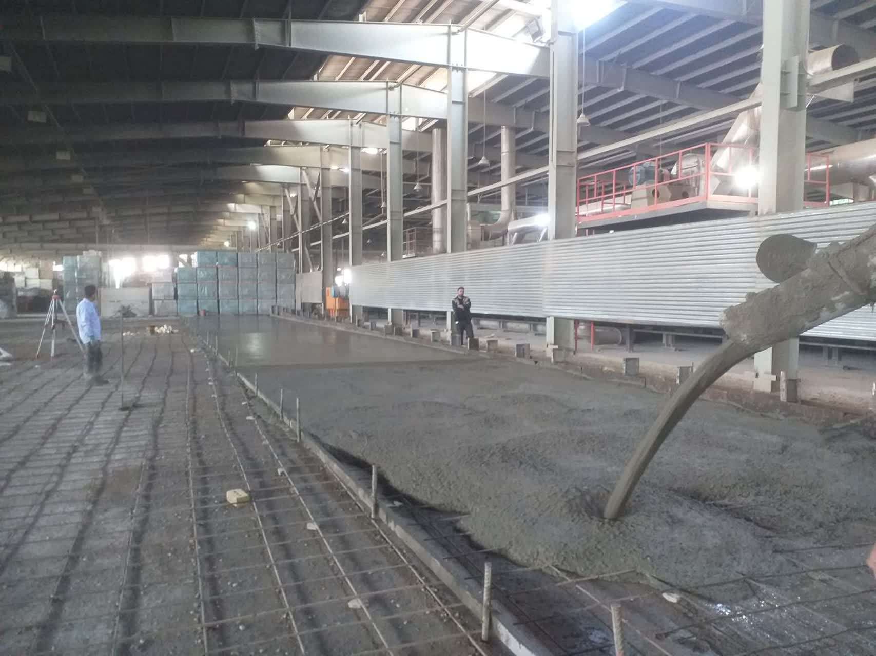 پروژه بتن ریزی کارخانه کاشی اطلس